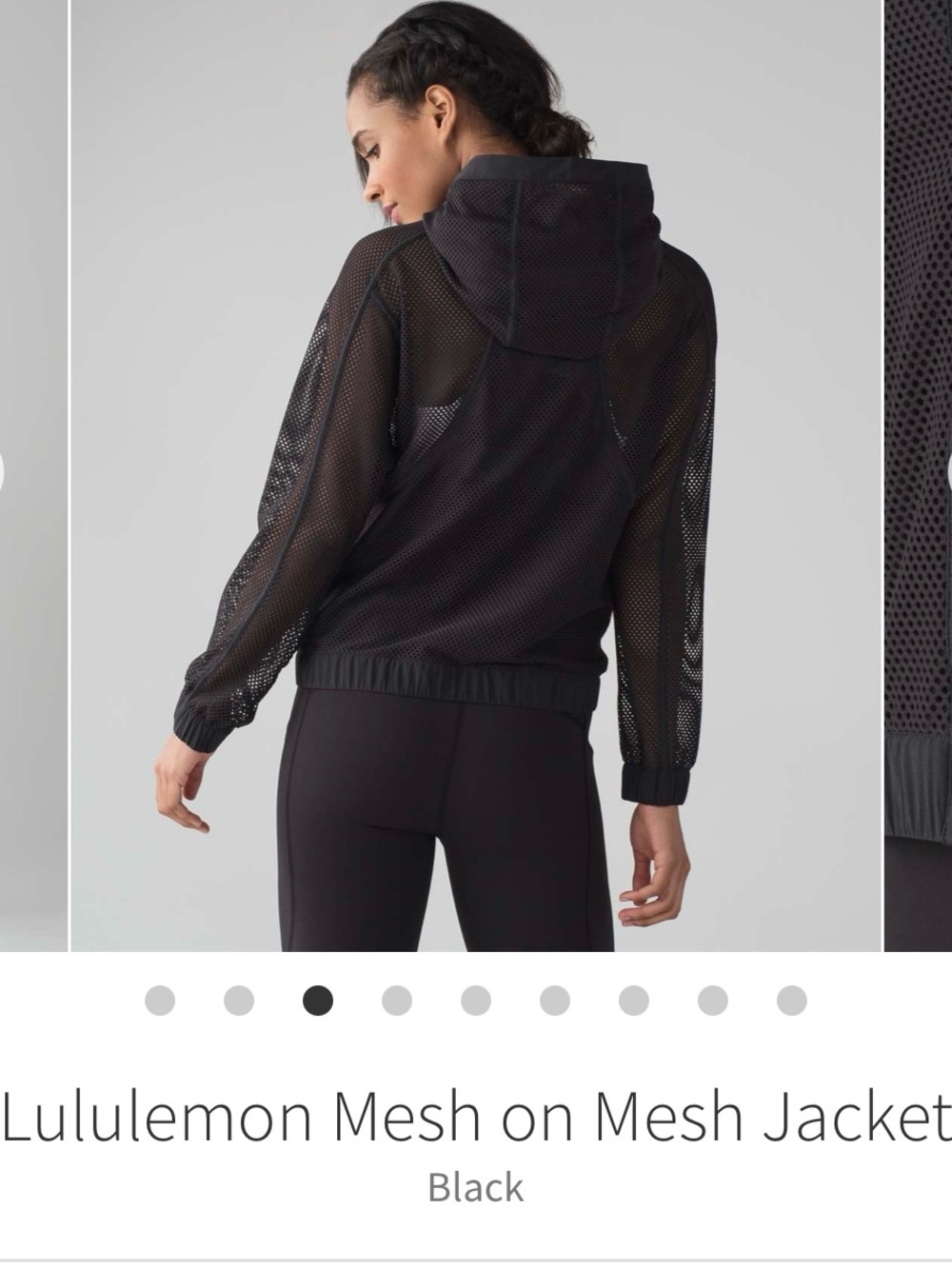 lululemon athletica Black Mesh Hooded Jacket